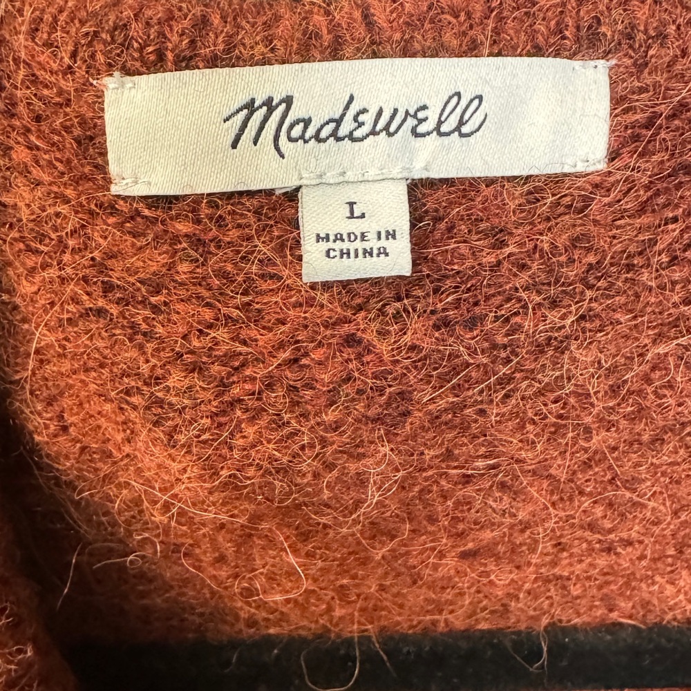 Madewell Rust Red Button-Up Mohair Blend Cardigan - Picture 3 of 4